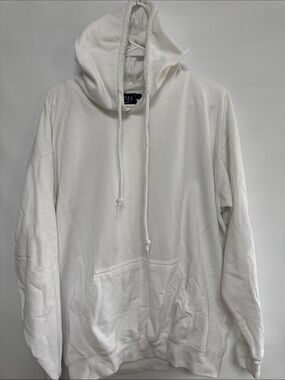 MAN Off-White Pullover Hoodie with Drawstring